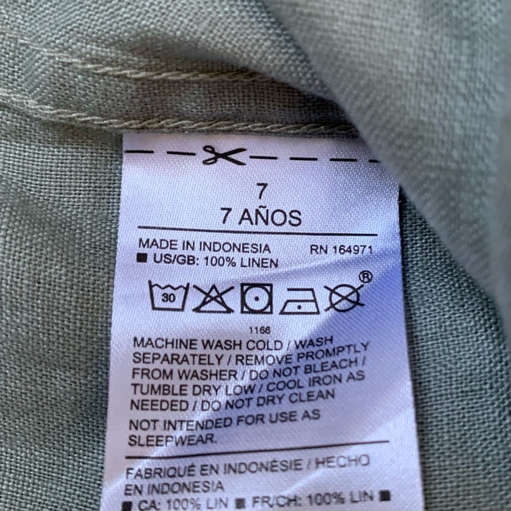 NWT -  Janie and Jack Linen Shirt (Sage) Size 7 - Picture 7 of 7